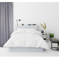 Zasłona z taśmą GREAT CHIC 135x300 bia/zł